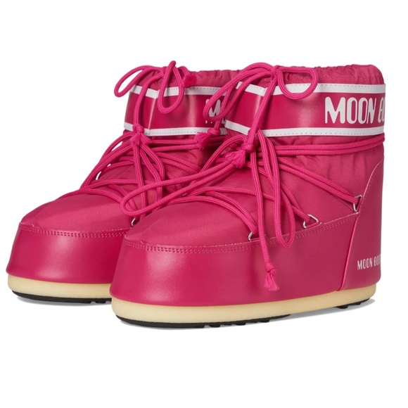 MOON BOOT Icon Low Boots Bougainvillea Pink NEW - Picture 1 of 9